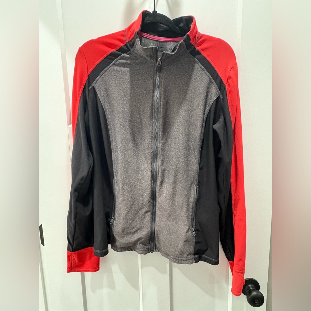 Red and Gray Full-Zip Jacket